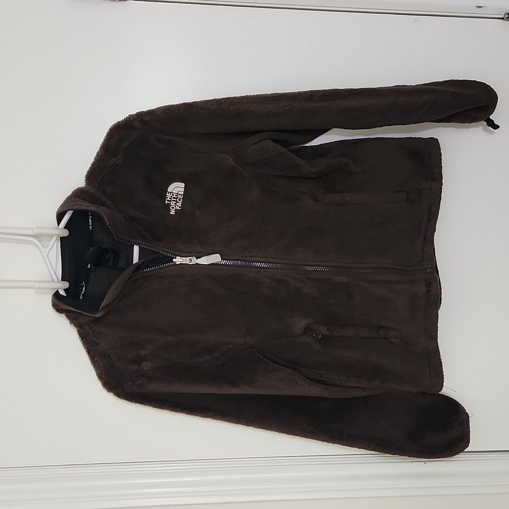 The North Face brown woman's fuzzy full zip-up jacket  small